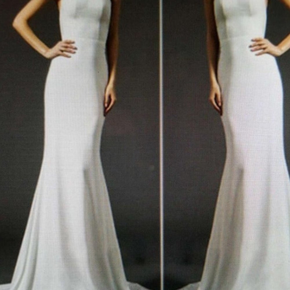 White Women's Elegant Simple Halter Collar Dress